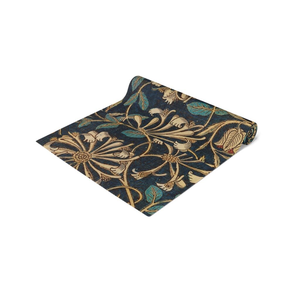 William Morris Honeysuckle Pattern Blue & Gold Table Runners - Image 12