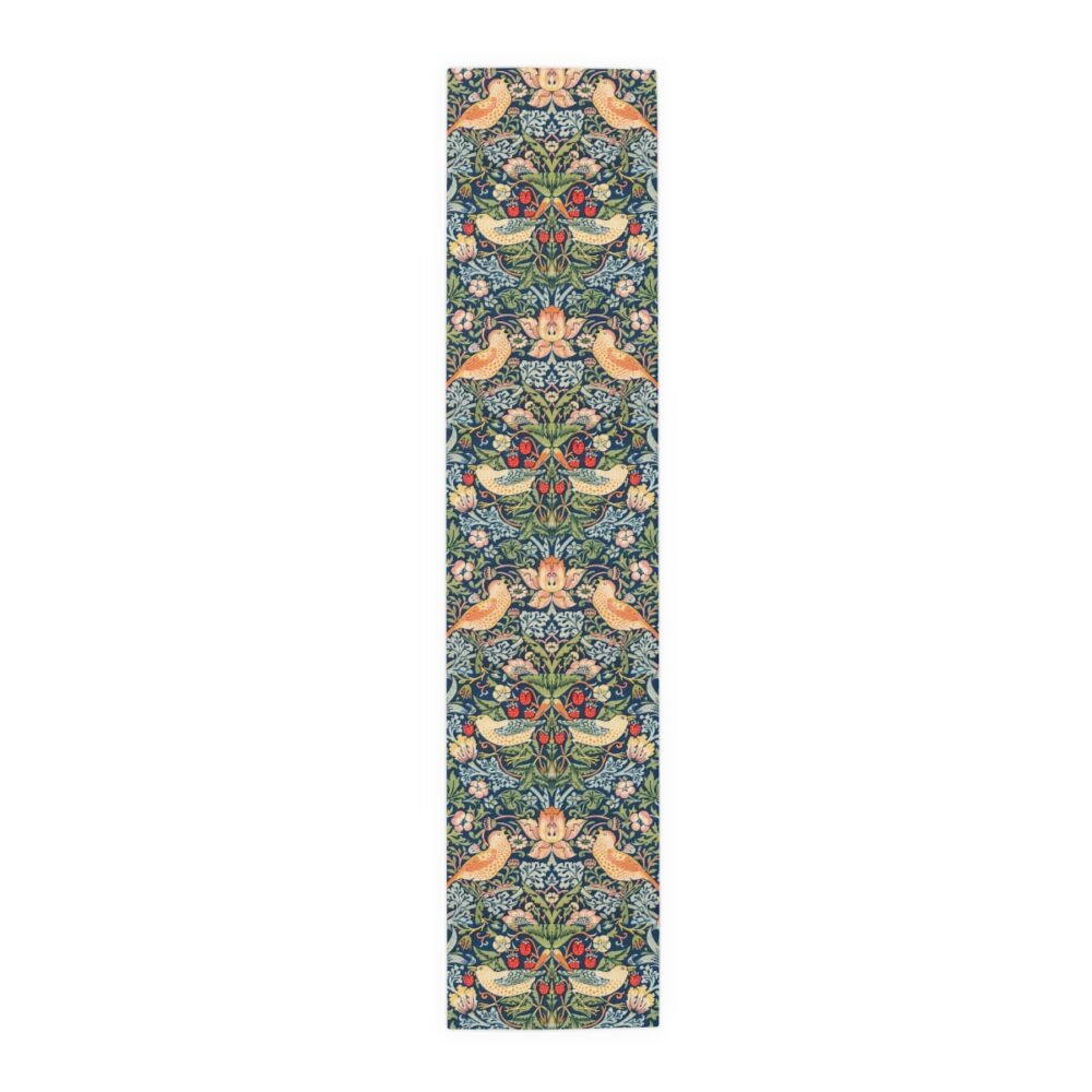 William Morris Multicolor Dining Table Runners with Strawberry Thief Pattern - Image 11