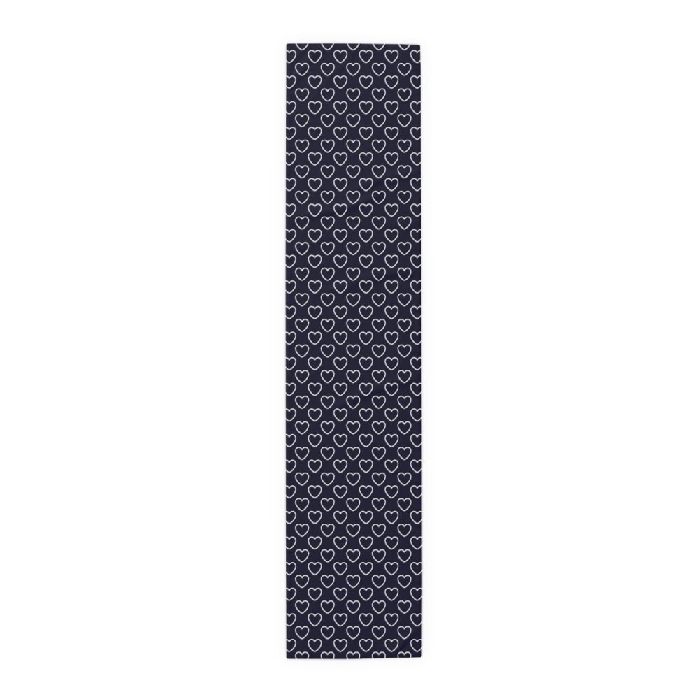 White Heart on Navy Blue Dining Table Runners - Image 11