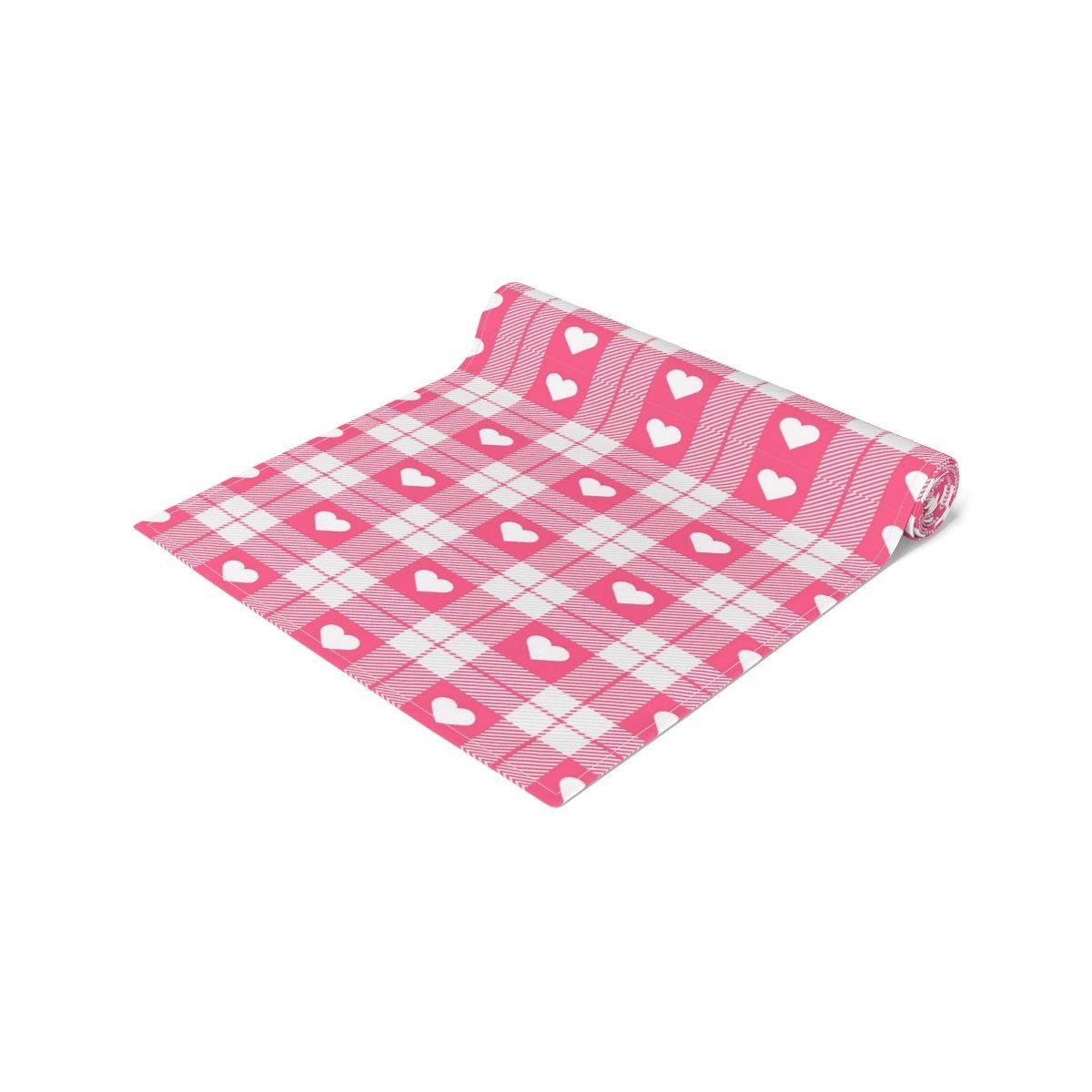 Valentine's Day Tartan Plaid Pink Dining Table Runners - Image 3