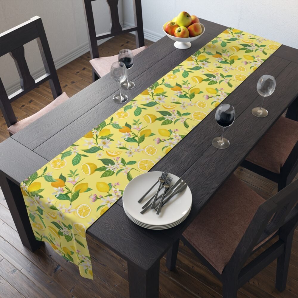 Yellow Lemon Pattern Dining Table Runners