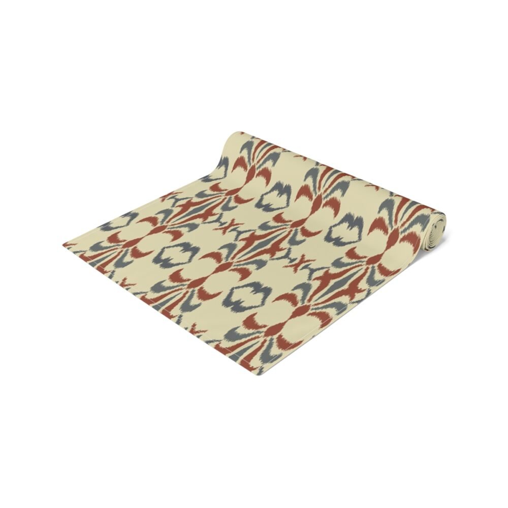 Aztec Ikat Ethnic Mandala Beige Coffee Table Runners: Add Elegance and Culture to Your Table Décor - Image 2