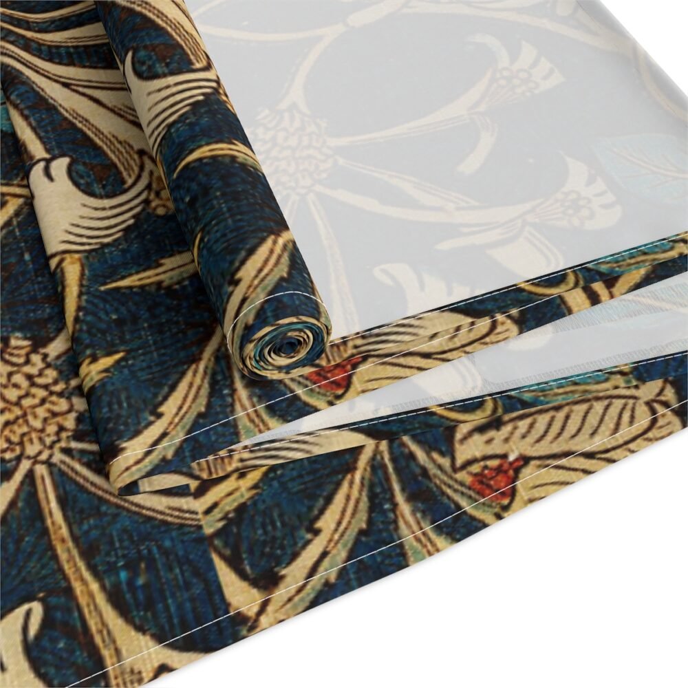 William Morris Honeysuckle Pattern Blue & Gold Table Runners - Image 4