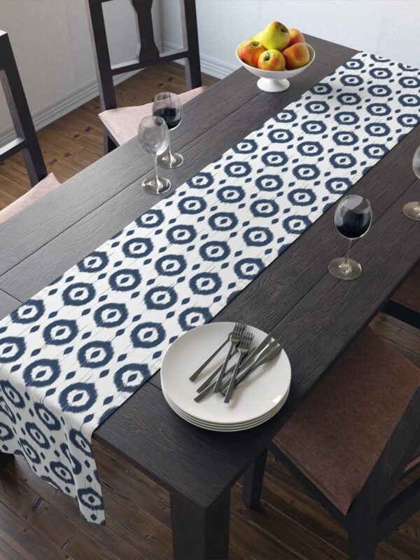Navy Blue n White Ikat Table Runners