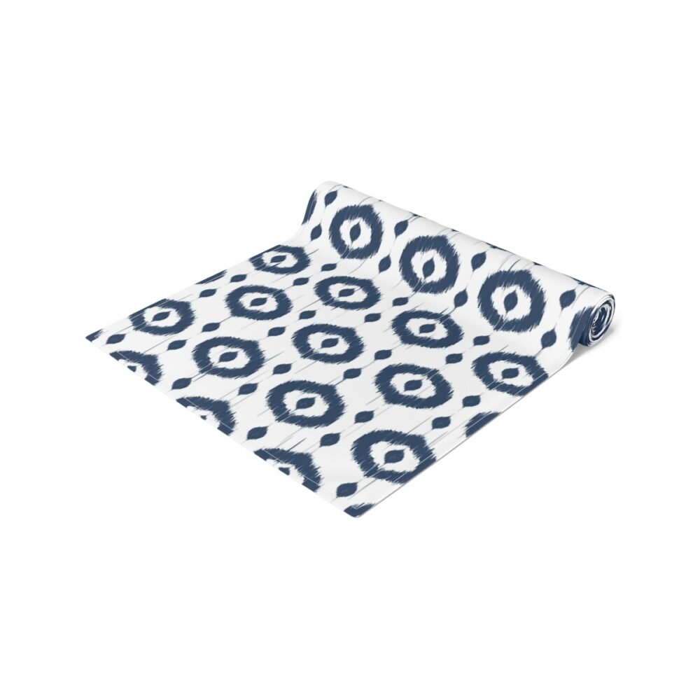 Ikat Navy Blue n White 4 Seater Table Runners - Image 3