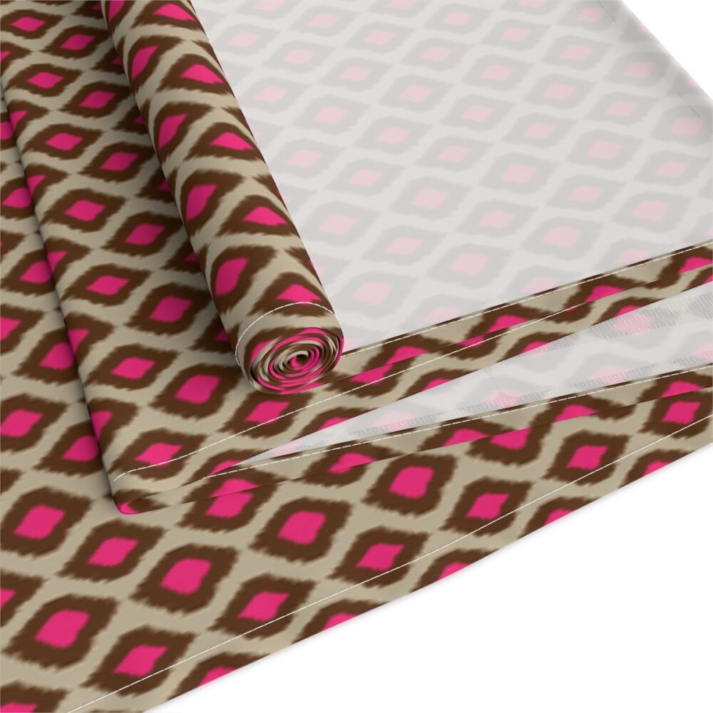 Modern Pink Ikat 6 Seater Dining Table Runners - Image 3