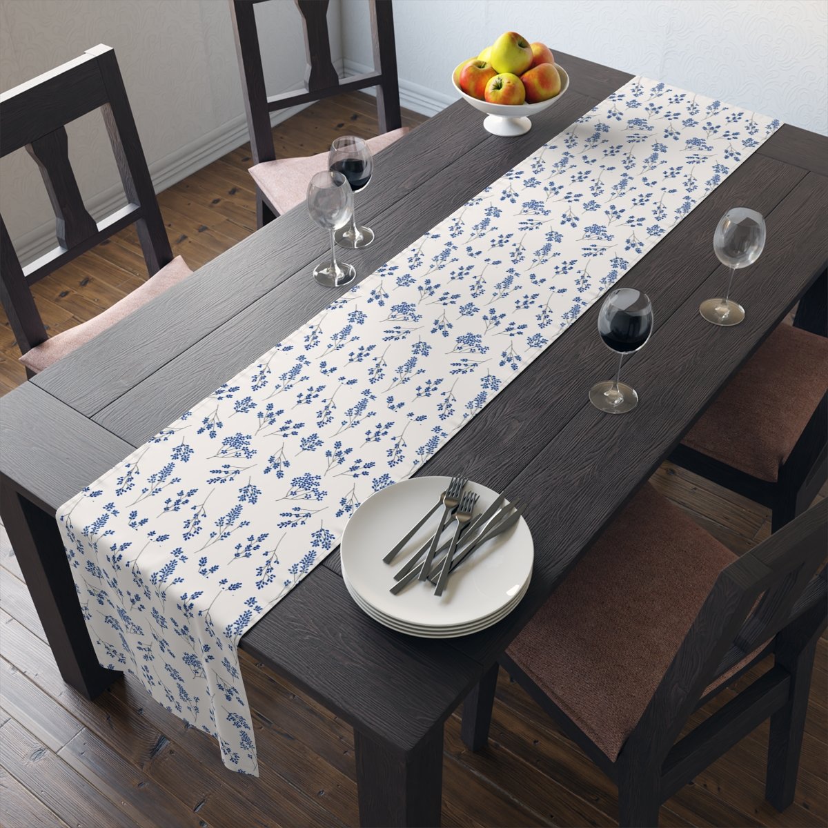 Blue Floral Table Runners