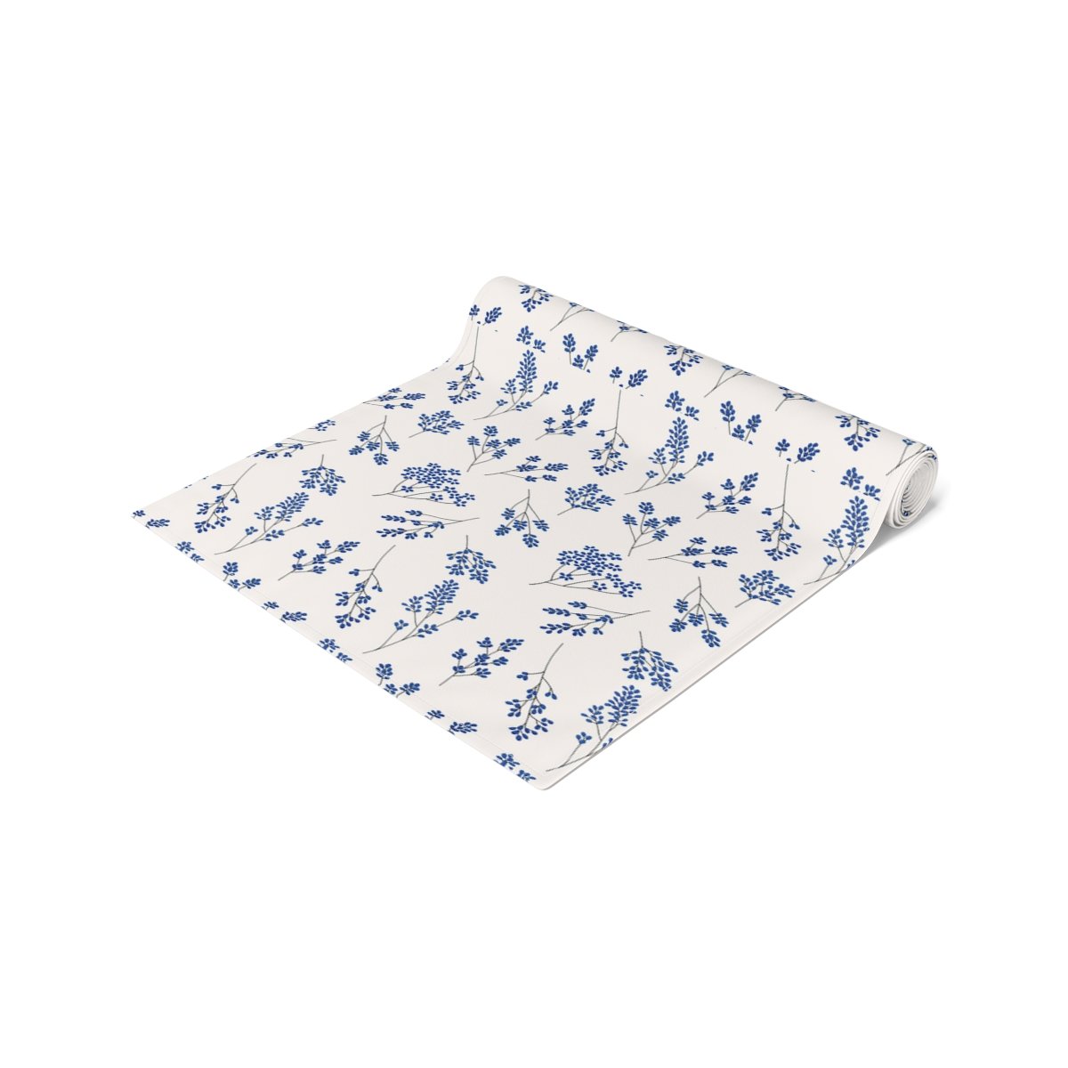 Classic Blue Floral Table Runners for Square Table - Image 2