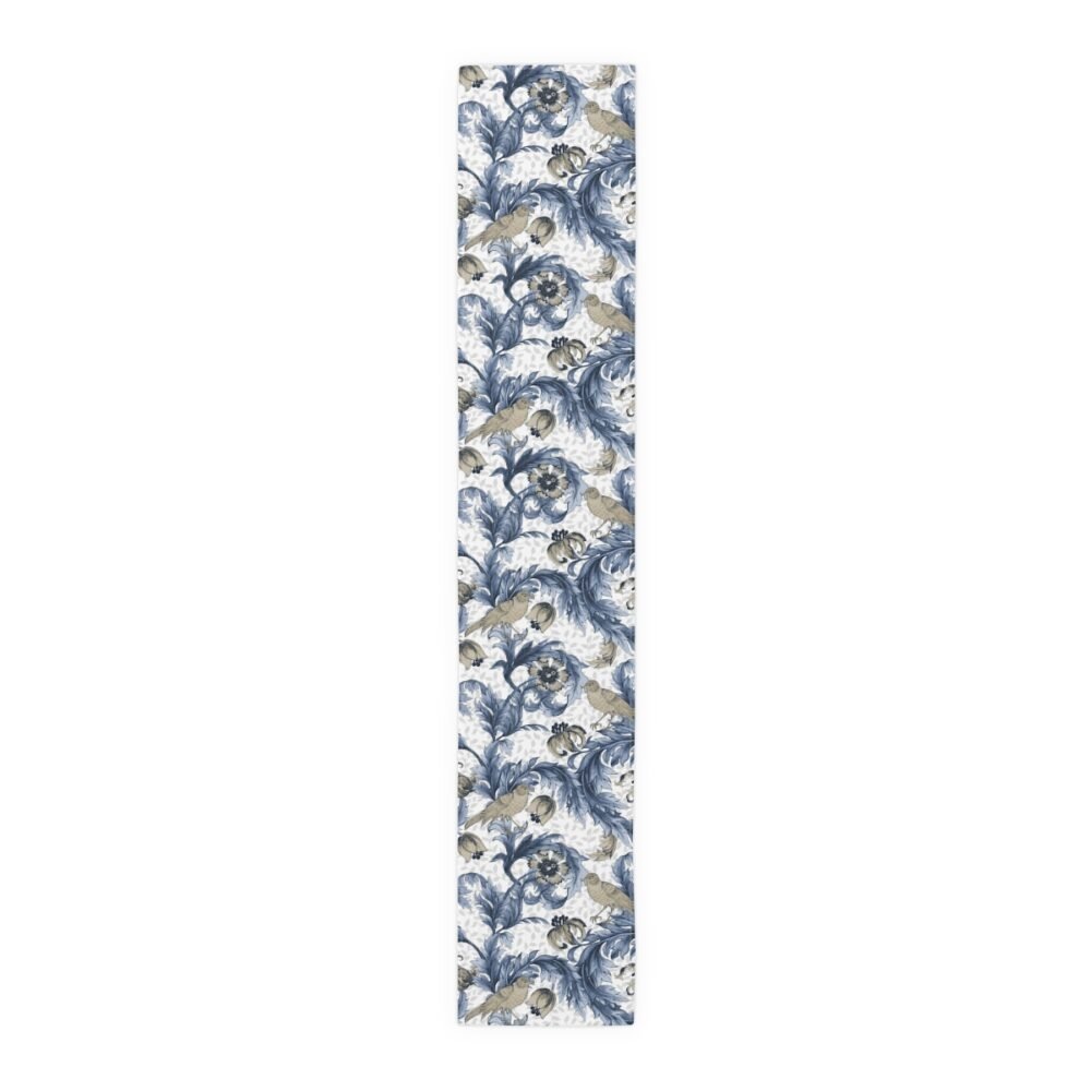 William Morris Inspired Floral Blue & White Small Table Runners - Image 2