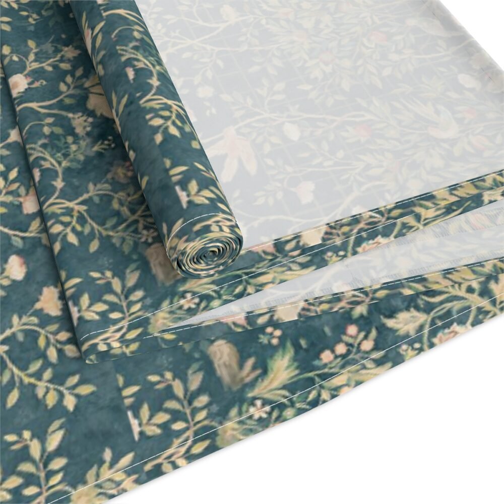 William Morris Tree Design in Gold & Green 4 Seater Dining Table Runners - Image 4