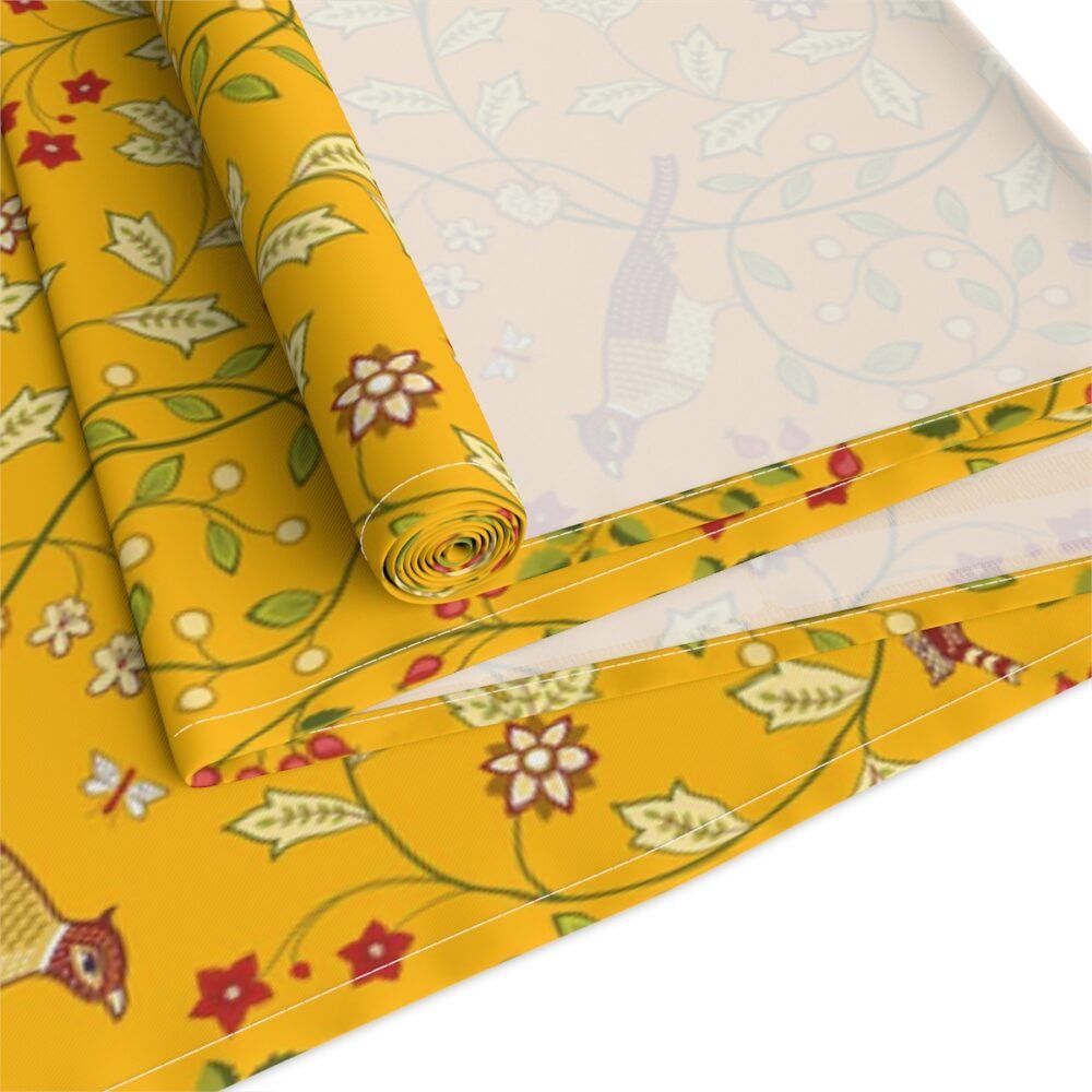 William Morris Floral Print Orange Fabric Dining Table Runners - Image 4