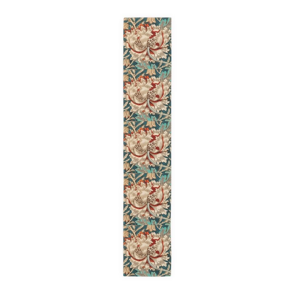William Morris's Honeysuckle Pattern Multicolor Fabric Table Runners - Image 2