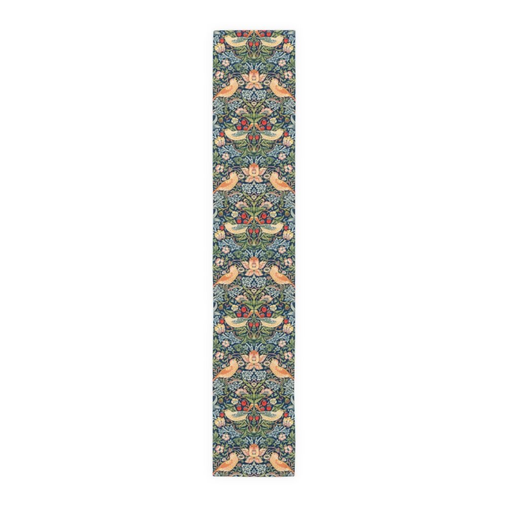 William Morris Multicolor Dining Table Runners with Strawberry Thief Pattern - Image 2