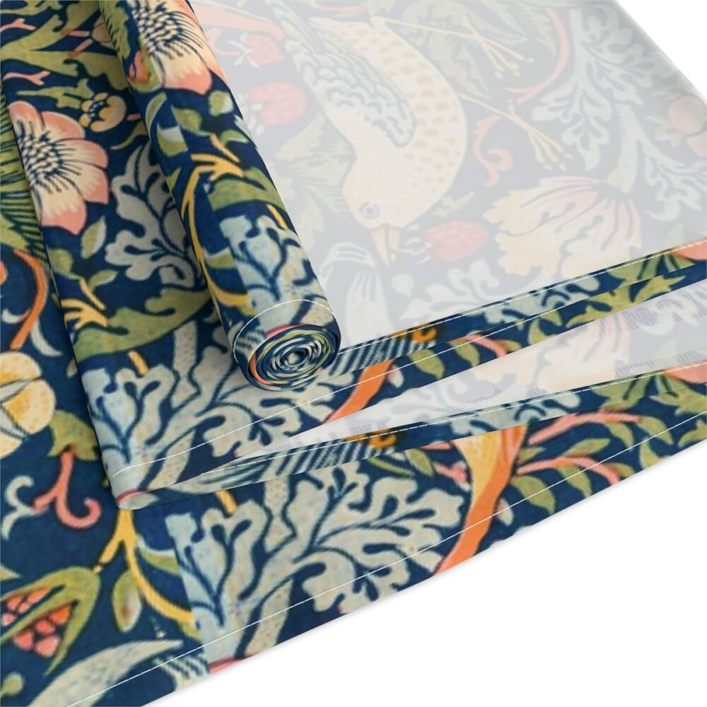 William Morris Multicolor Dining Table Runners with Strawberry Thief Pattern - Image 4