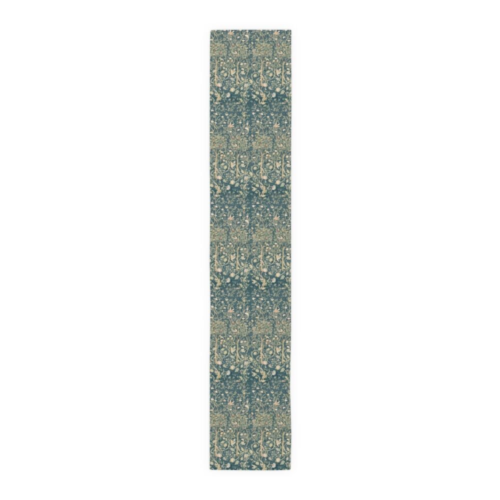 William Morris Tree Design in Gold & Green 4 Seater Dining Table Runners - Image 16