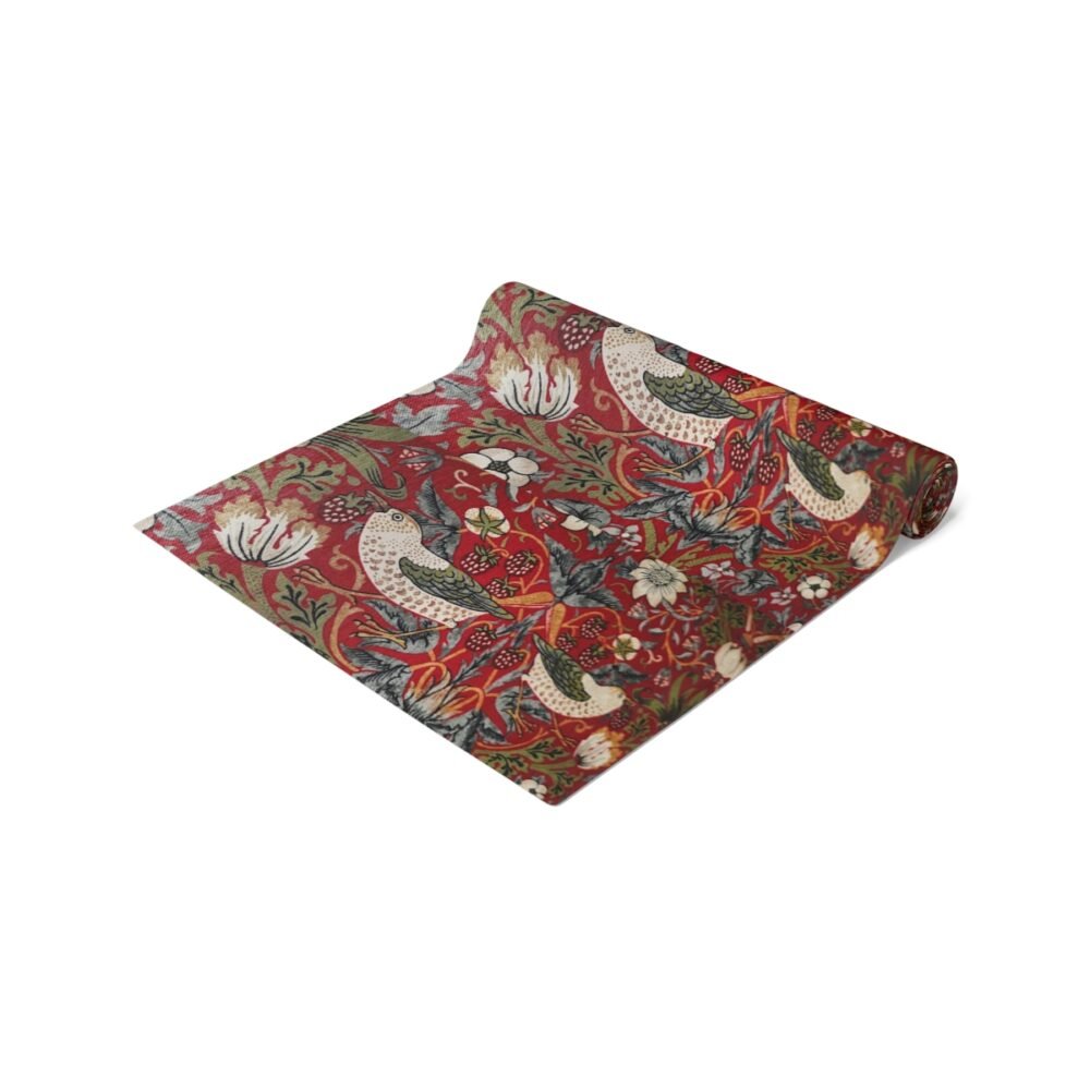 William Morris Strawberry Thief Design Red Table Runners - Image 17