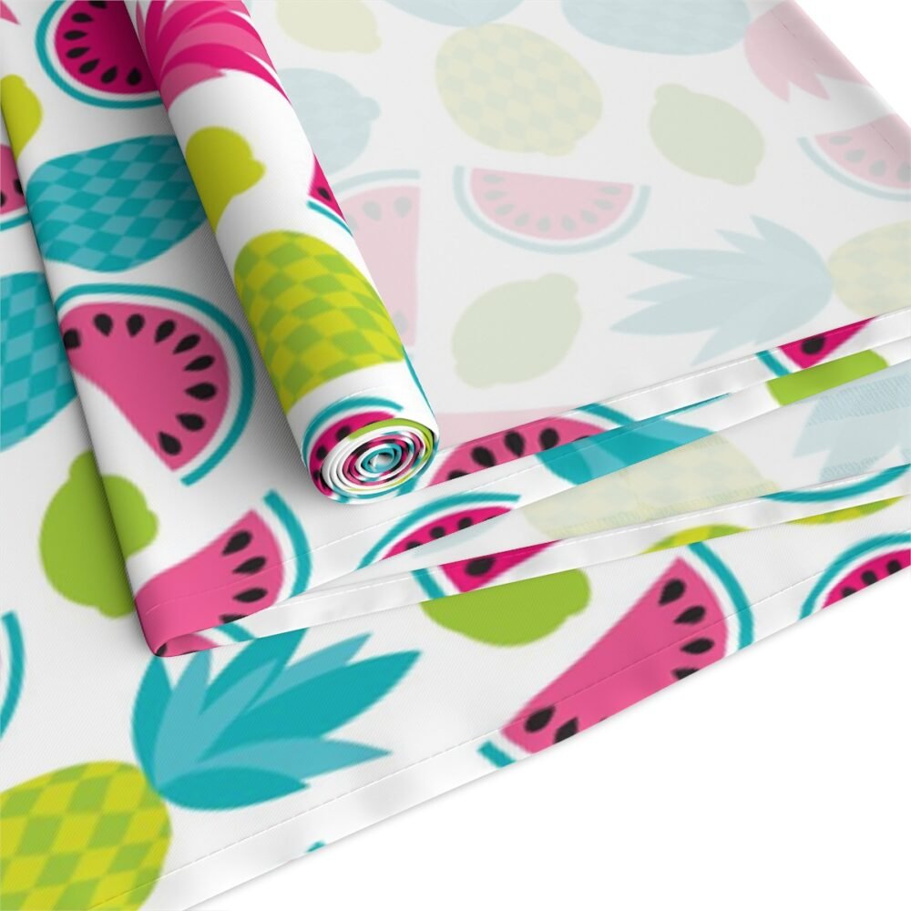 Colorful Lemon Print on White Dining Table Runners - Image 18