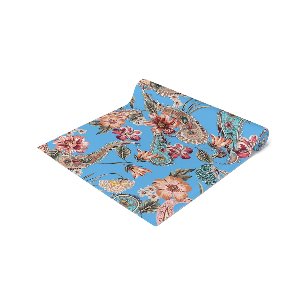 Ethnic Sky Blue Paisley Floral Dining Table Runners - Image 17