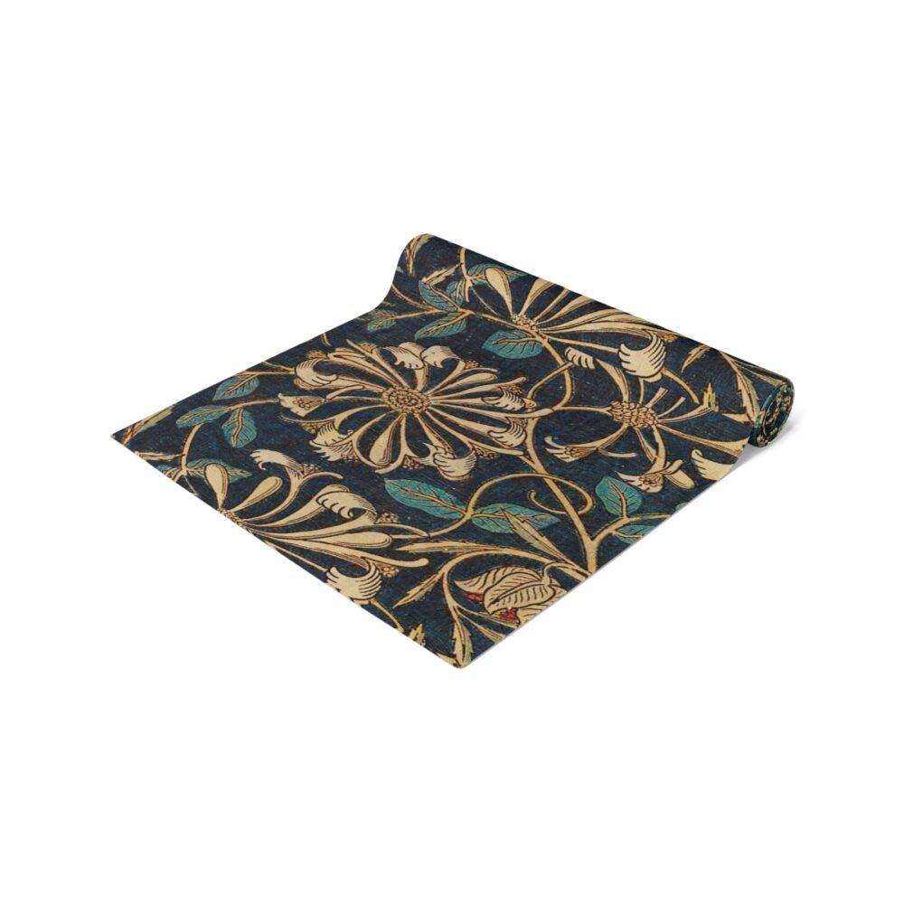 William Morris Honeysuckle Pattern Blue & Gold Table Runners - Image 17
