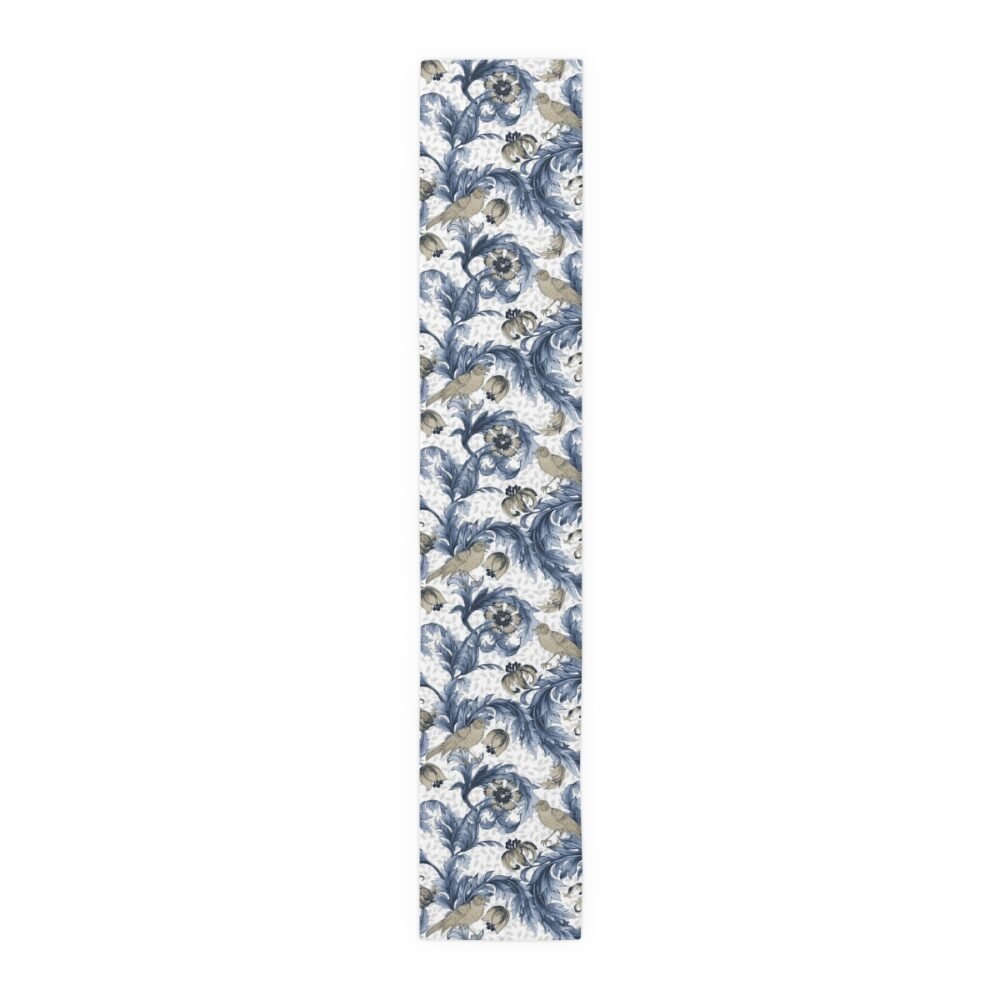 William Morris Inspired Floral Blue & White Small Table Runners - Image 16