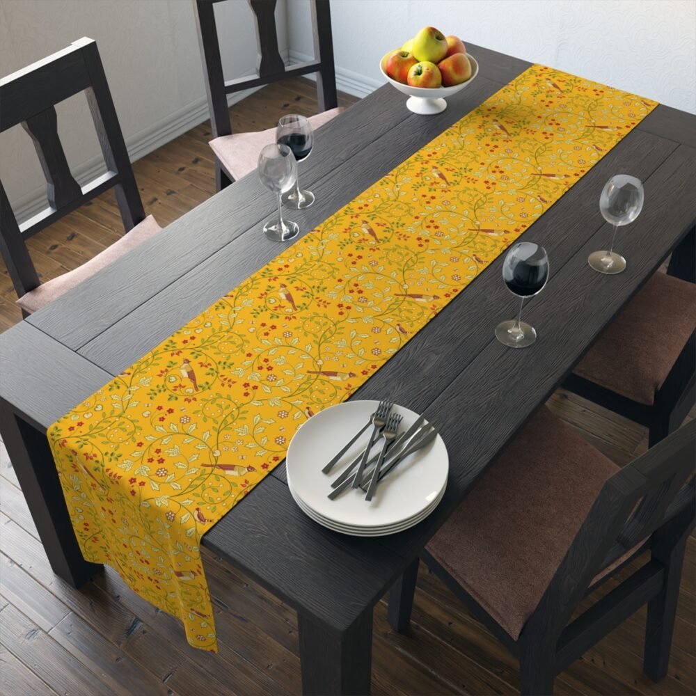 William Morris Floral Print Orange Fabric Dining Table Runners - Image 19