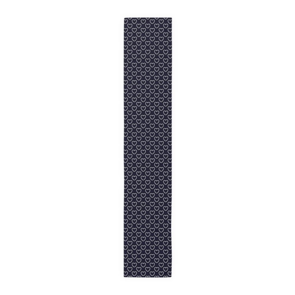 White Heart on Navy Blue Dining Table Runners - Image 16