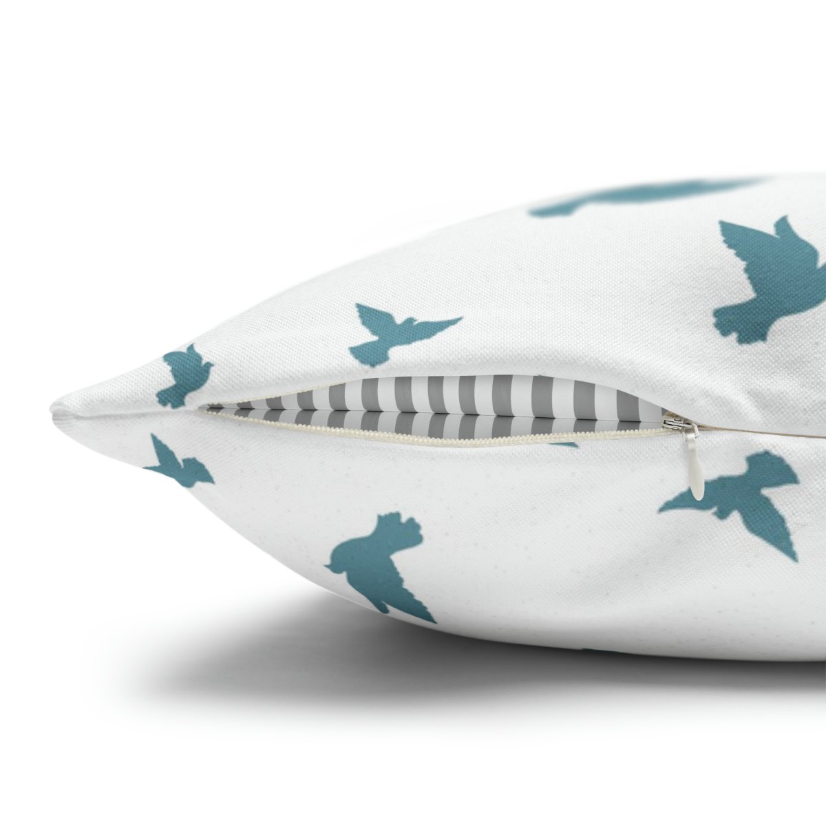 Blue Doves on White Decorative Euro Pillow Shams - Image 3
