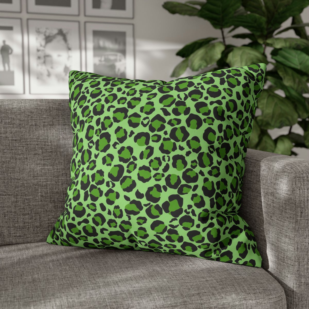 Trendy Leopard Print in Green Euro Shams - Image 4