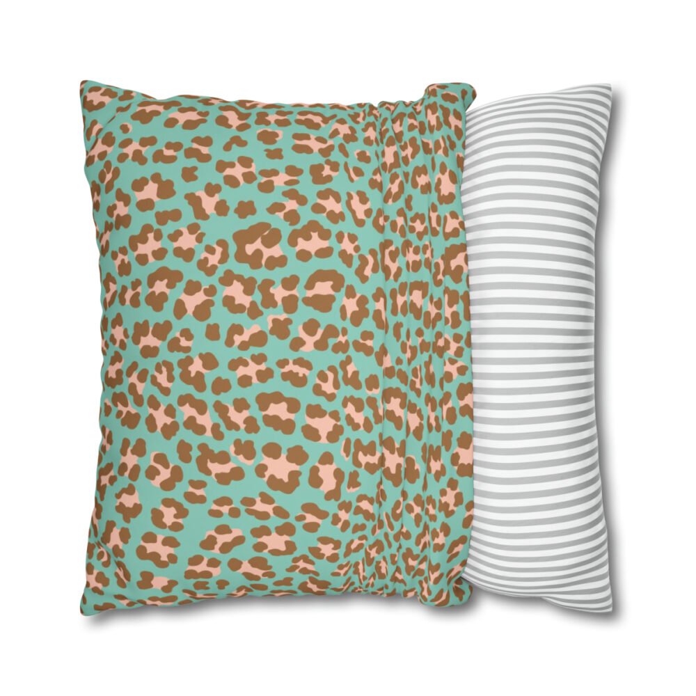Leopard Spots on Spearmint Green Euro Shams - Image 2