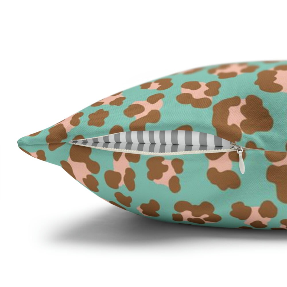 Leopard Spots on Spearmint Green Euro Shams - Image 3