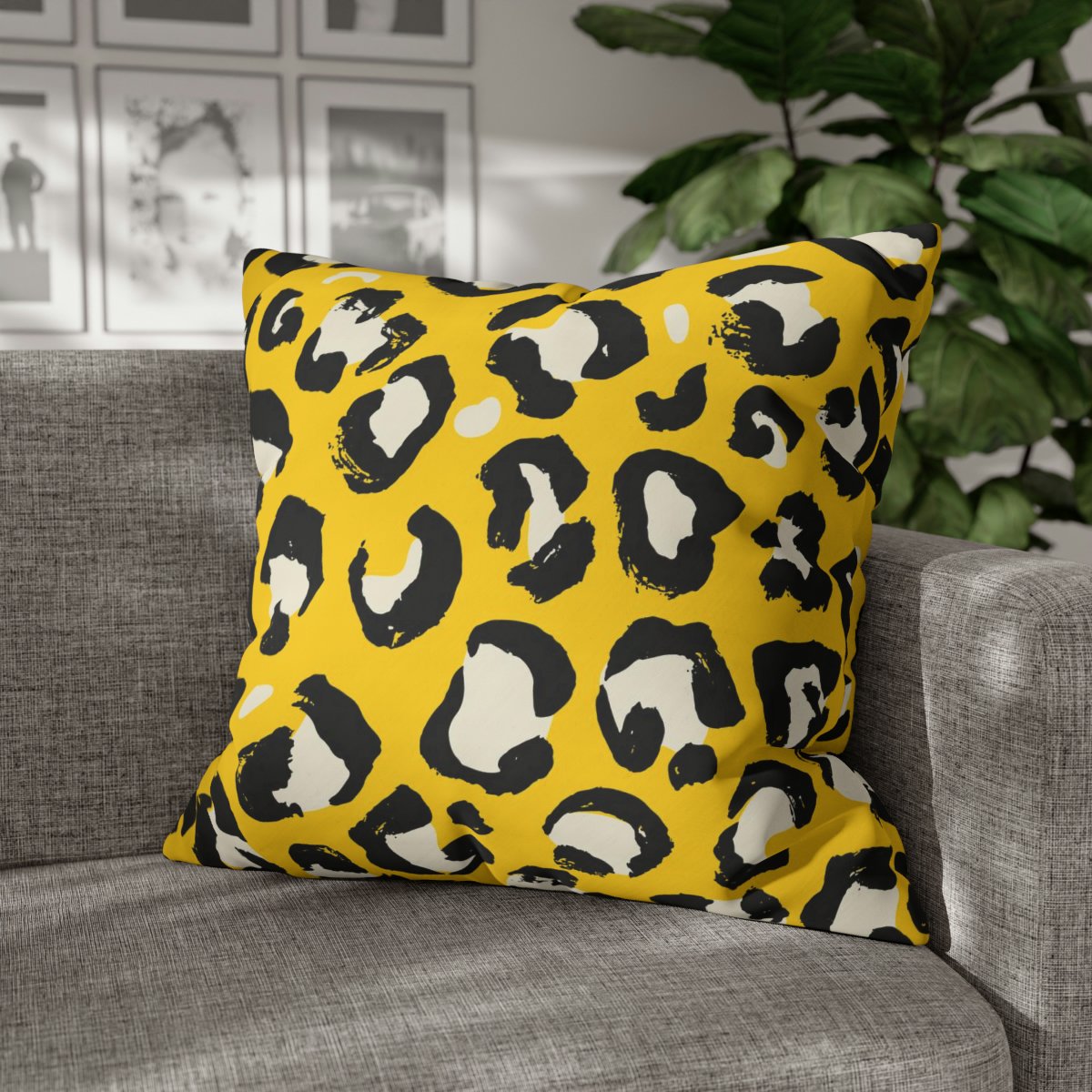 Yellow Leopard Euro Pillow Shams - Image 4