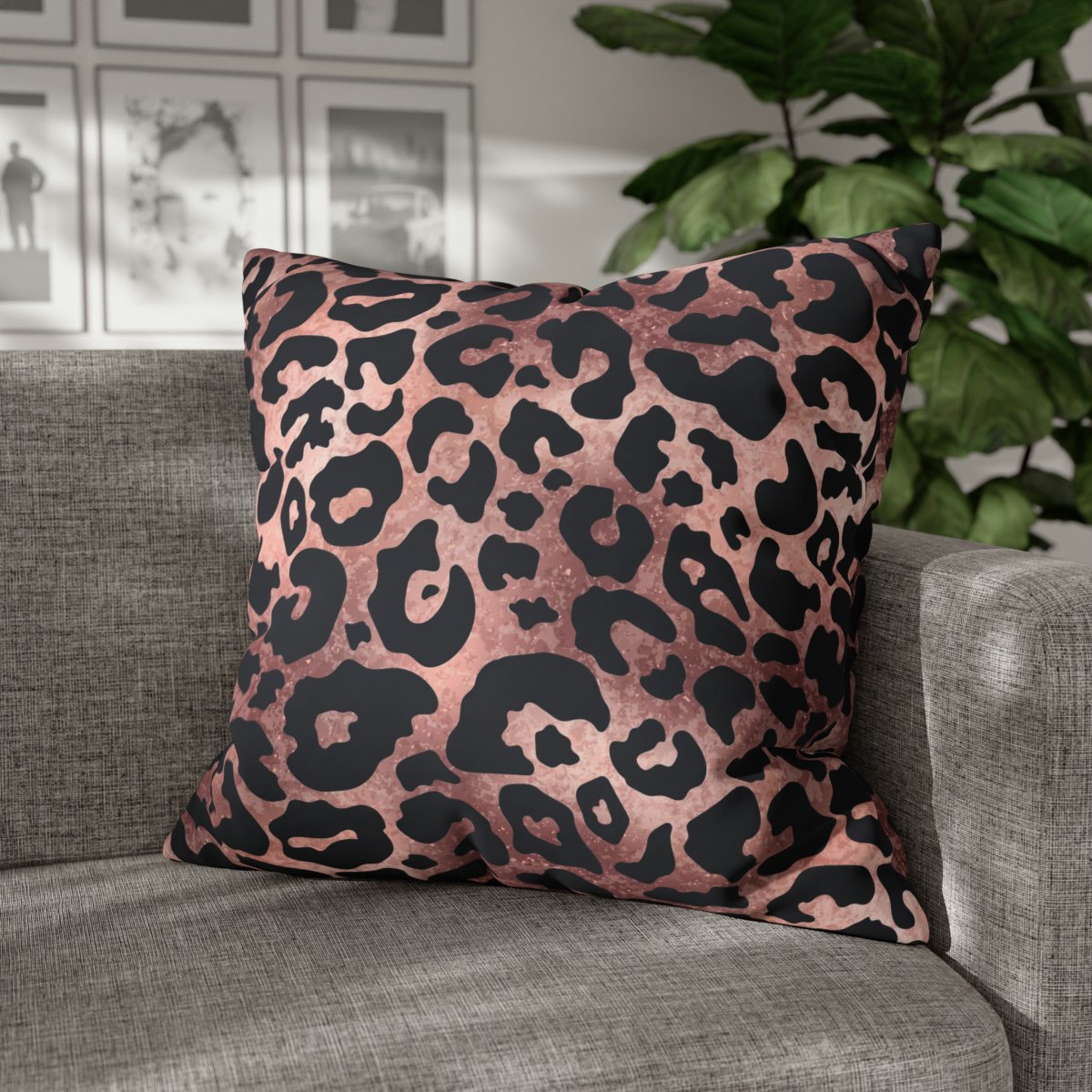 Trendy Rose Gold Leopard Euro Pillow Shams - Image 4
