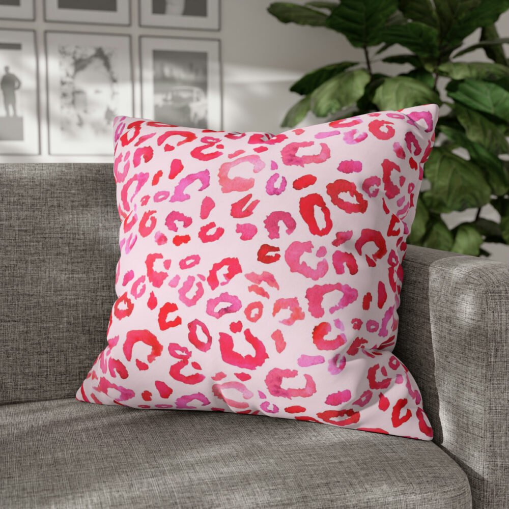 Light Red n Pink Leopard Euro Shams - Image 4