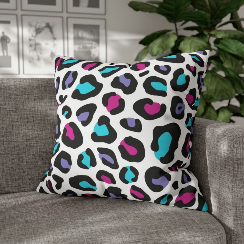 Colorful Leopard Print on White Euro Shams - Image 4