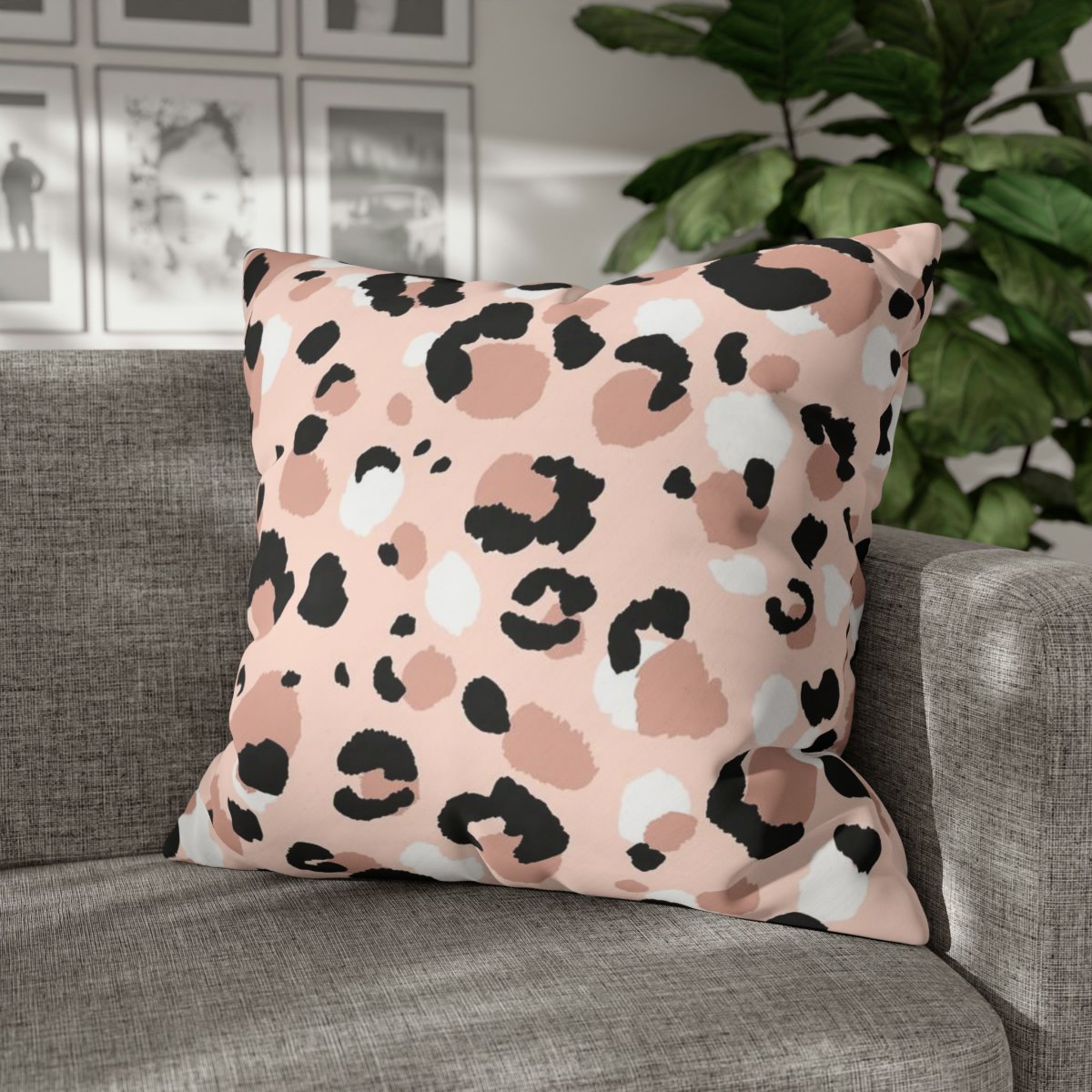 Stylish Beige n Black Leopard Euro Shams - Image 4