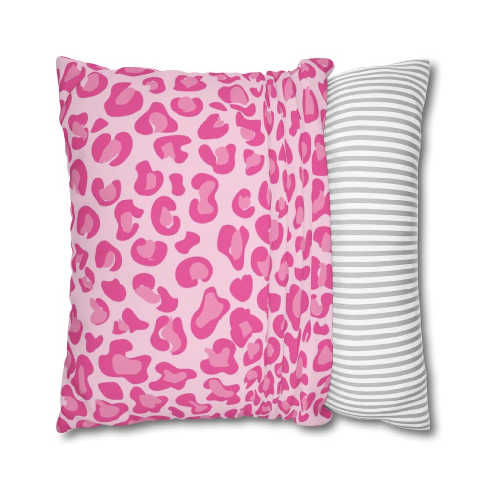 Pink Leopard Print Tileable Euro Shams - Image 2
