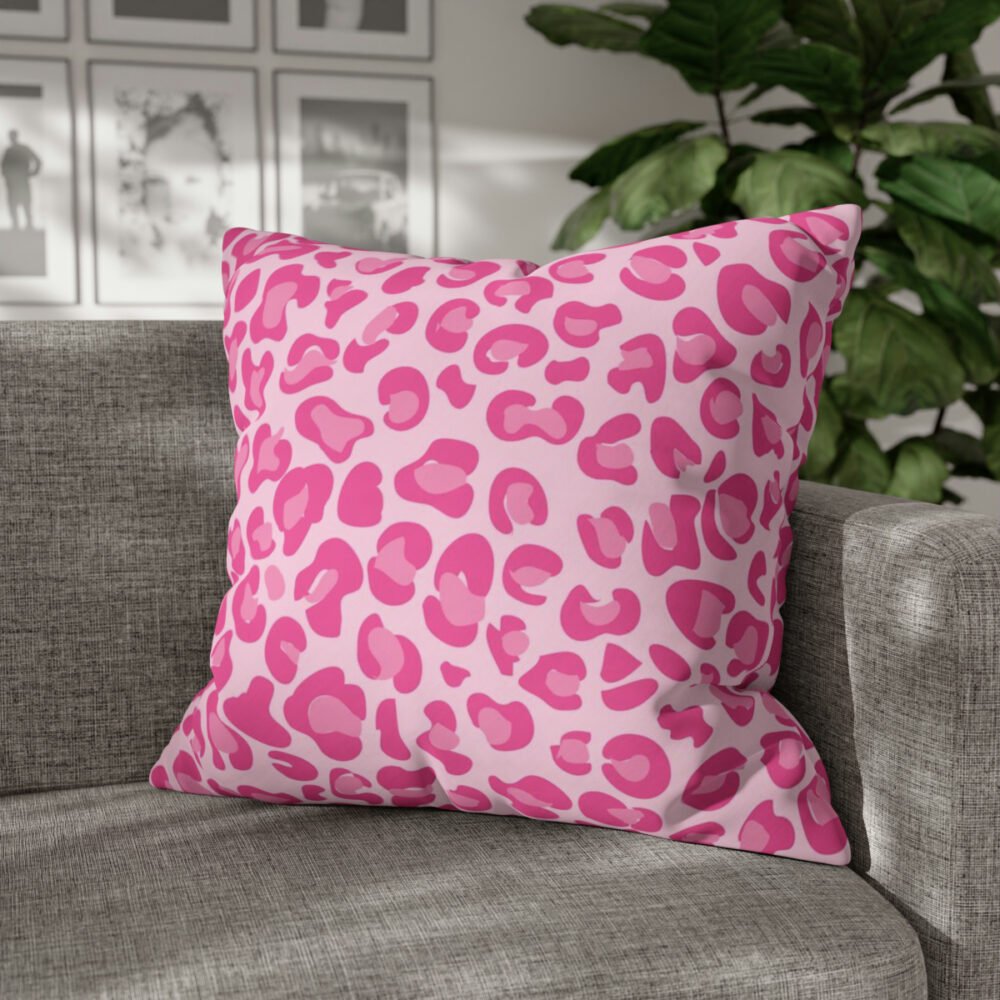 Pink Leopard Print Tileable Euro Shams - Image 4
