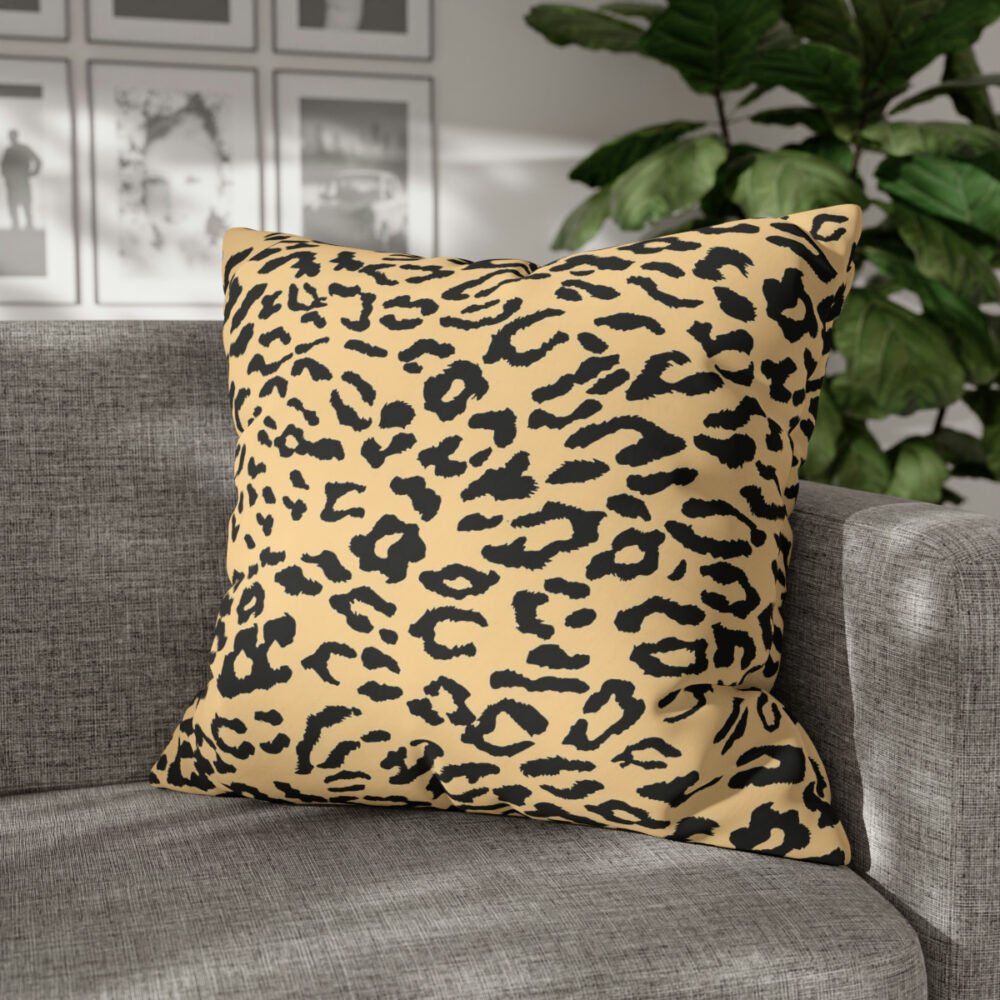 Printed Black n Yellow Leopard Euro Pillow Shams - Image 4