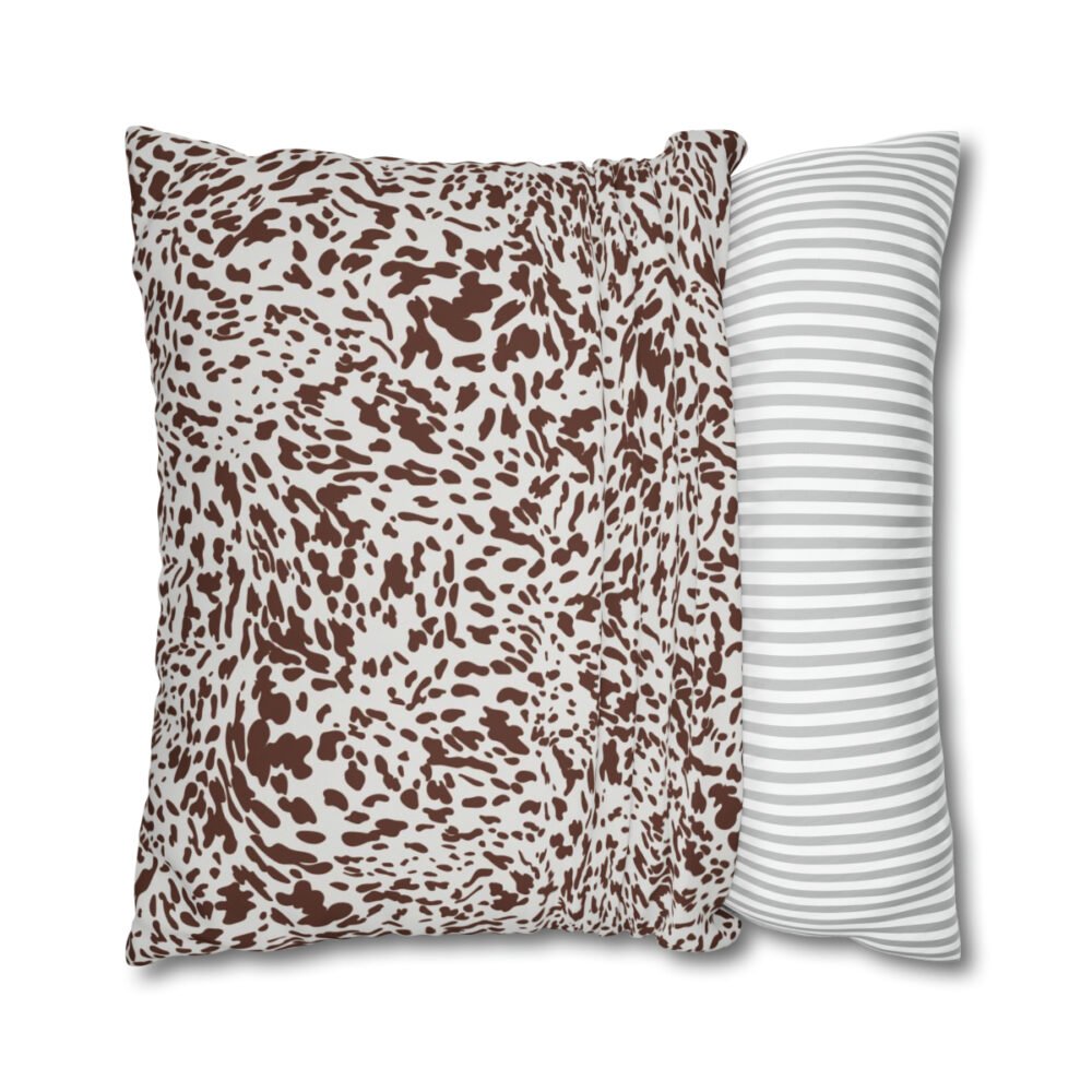 Beige n Brown Leopard Euro Pillow Shams - Image 2