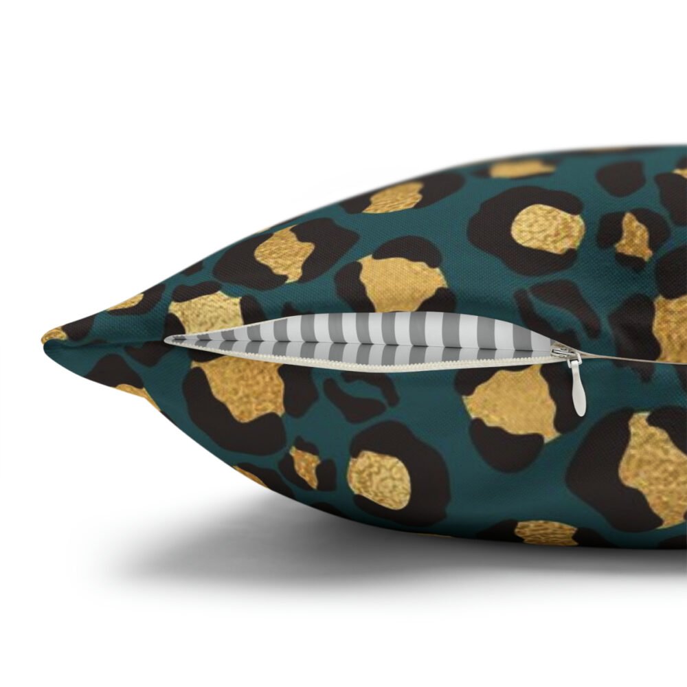Leopard Spots on Jewel Tone Blue Euro Shams - Image 4