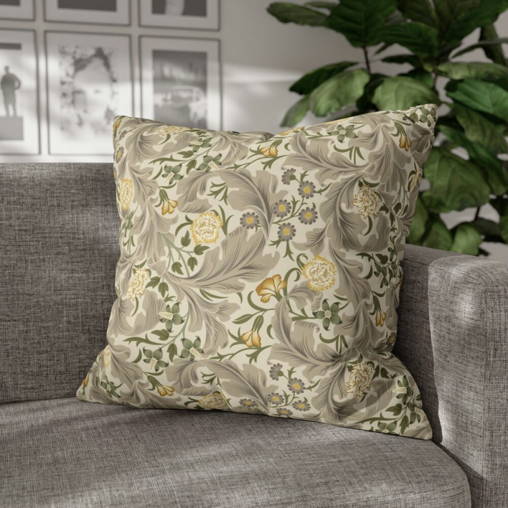 Light Beige Flowers Euro Pillow Shams - Image 4