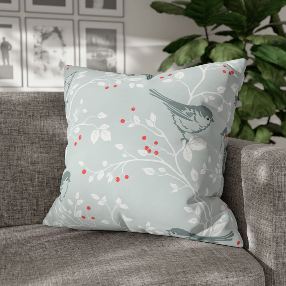 Light Green Birds Euro Pillow Shams - Image 4