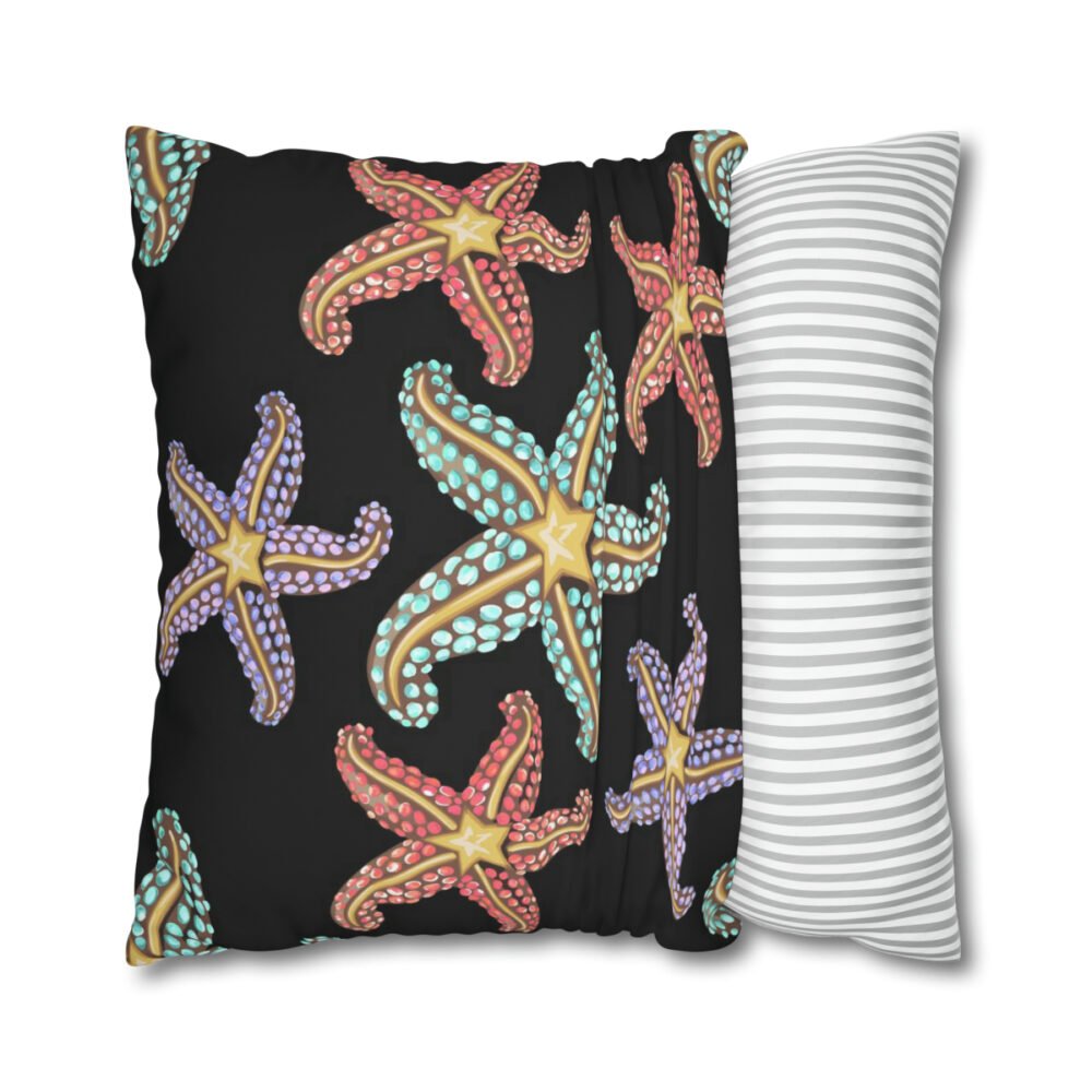 Luxury Starfish on Black Euro Pillow Shams - Image 2