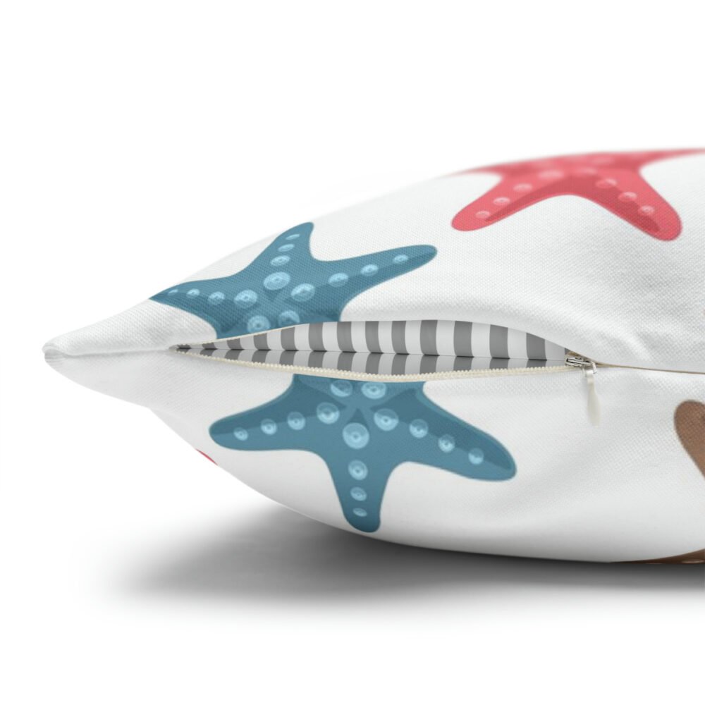 Coral Sea Starfish on White Euro Pillow Shams - Image 3