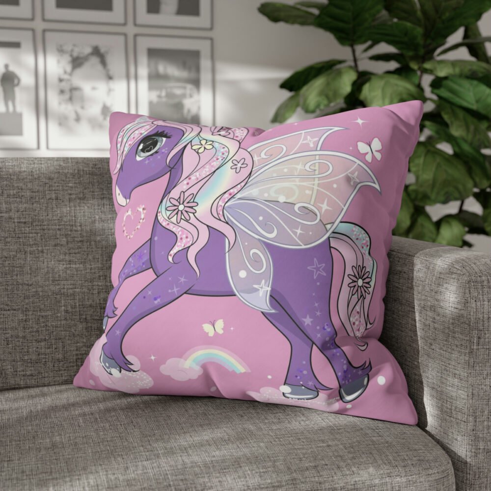 Cute Purple Unicorns Euro Pillow Shams - Image 4