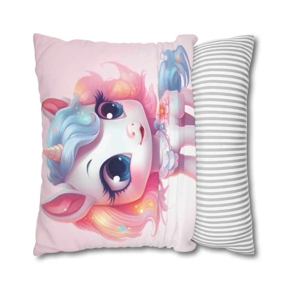 Light Pink Fairy Tale Unicorn Euro Shams - Image 4