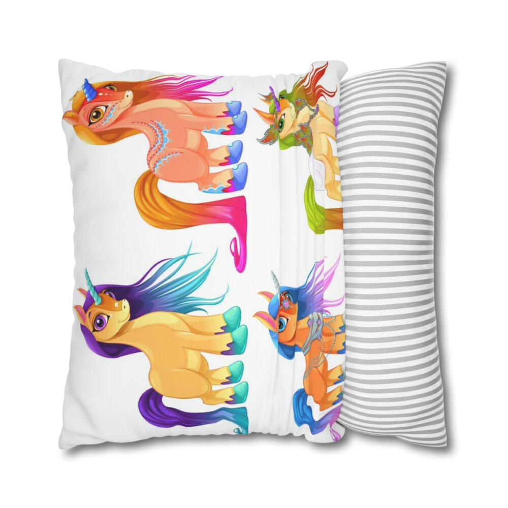 Colorful Cartoon Baby Unicorn Euro Shams - Image 2