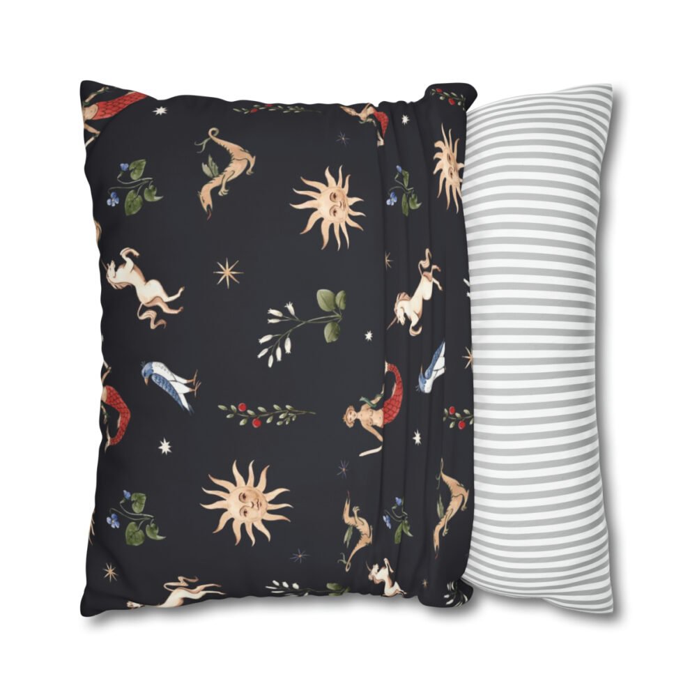 Unicorn on Black Euro Pillow Shams - Image 2