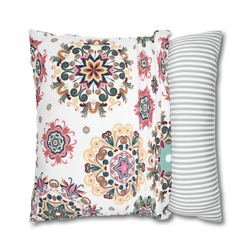 Delicate Pastel Snowflake on White Euro Shams - Image 2