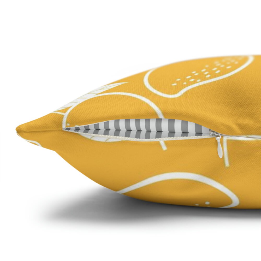 Mango Cartoons on Yellow Euro Pillow Shams - Image 3